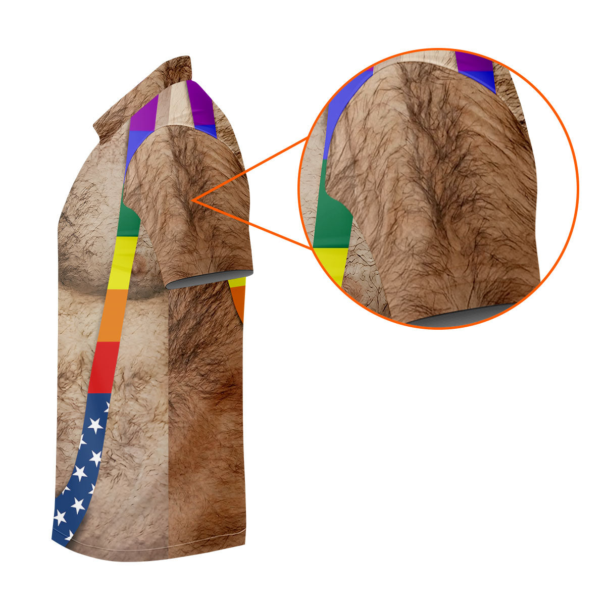 Funny Hairy Chest Rainbow Suspenders Golf Polo, Golf Shirts For Women, Women's Golf Apparel