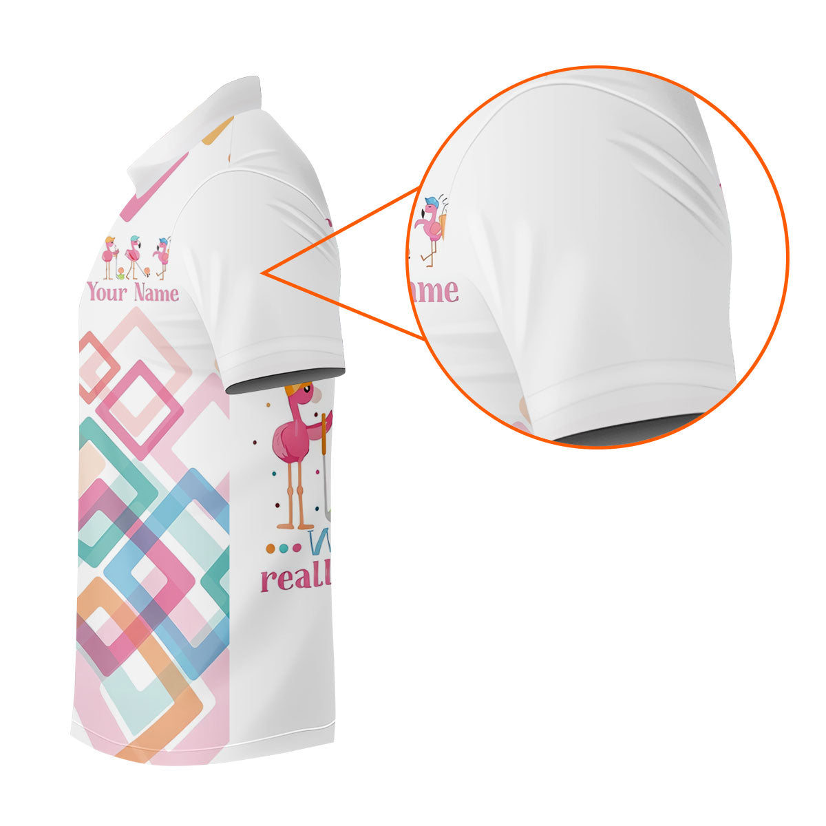 Personalized Flamingo Golf Polo Shirt, Golf Tops For Women, Ladies Golf Shirt