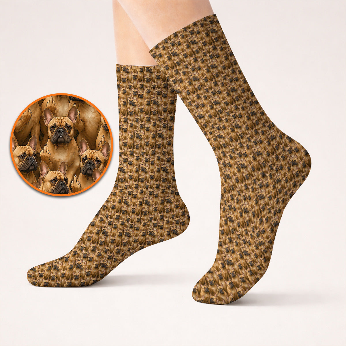 Funny French Bulldog Golf Socks, Frenchie Pattern Golf Sock, Dog Dad Golf Gift