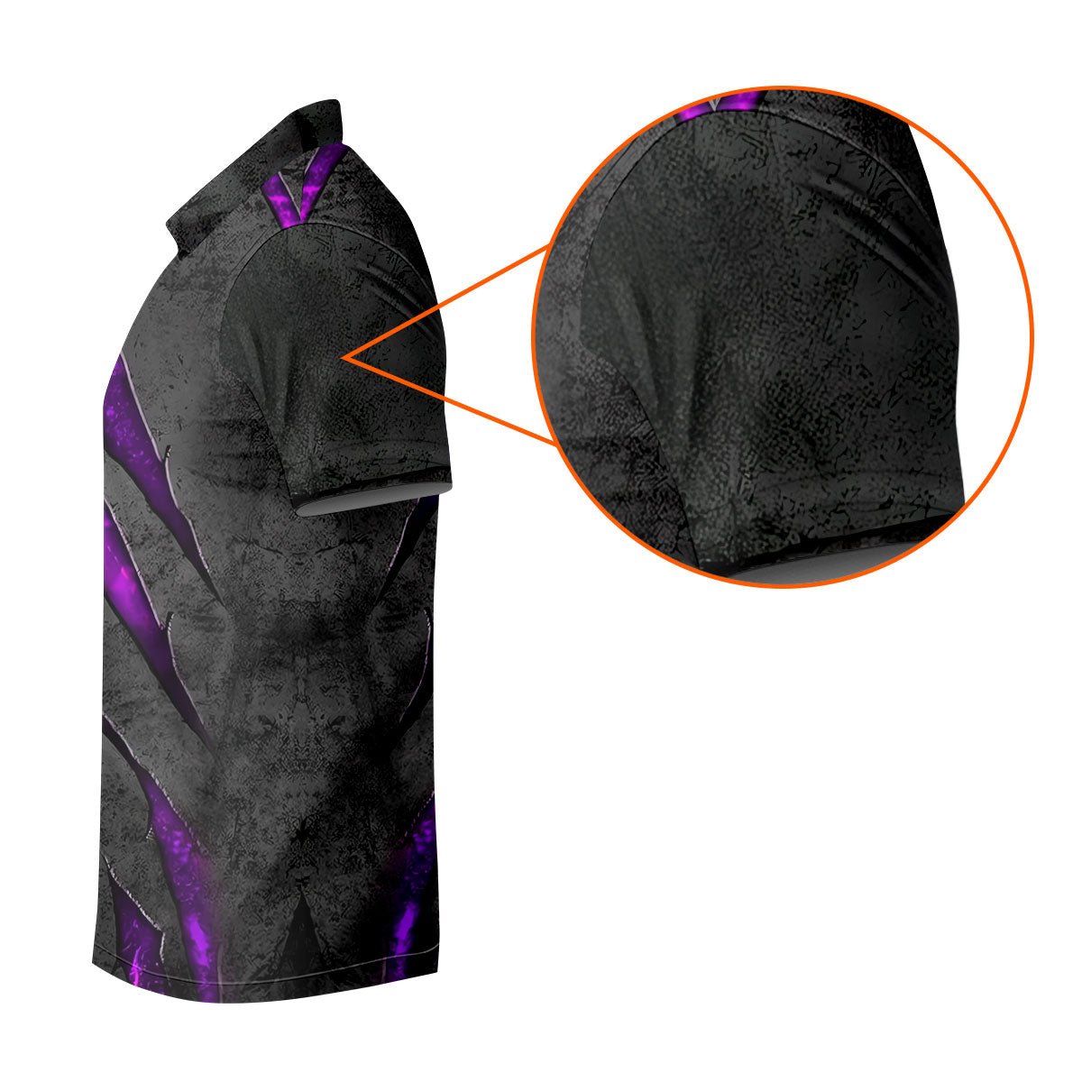 Purple Claw Marks Hawaiian Golf Shirt, Scratch Print Men's Golf Shirt, Polo Shirts For Men
