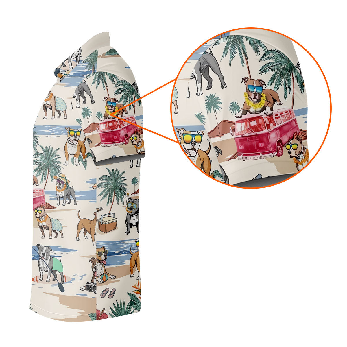 Pit Bull Beach Vacation Tropical Golf Polo Shirt, Golf Shirts For Women, Women's Golf Apparel