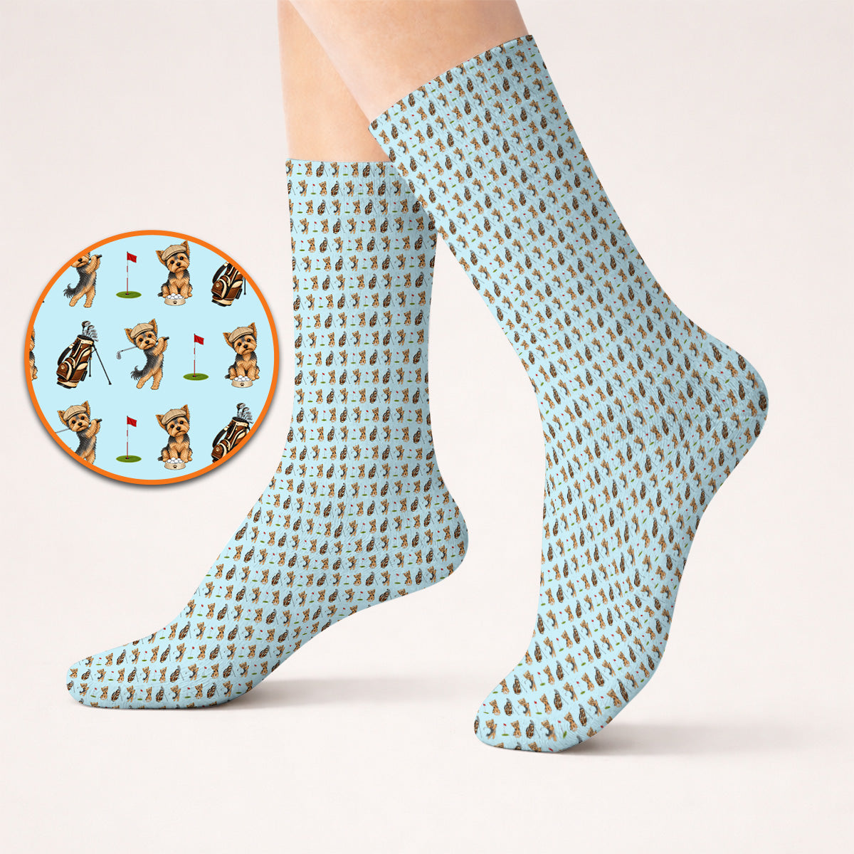 Yorkshire Terrier Golf Sock, Cute Yorkie Pattern Golf Socks, Gift for Golf Lovers
