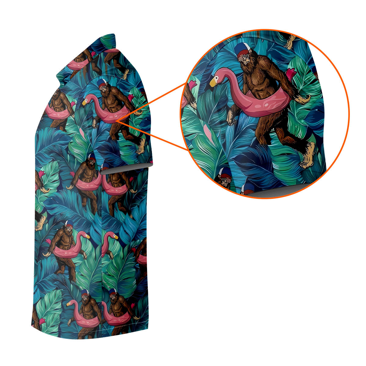Bigfoot Flamingo Float Tropical Golf Polo Shirt, Golf Shirts For Women, Ladies Golf Tops