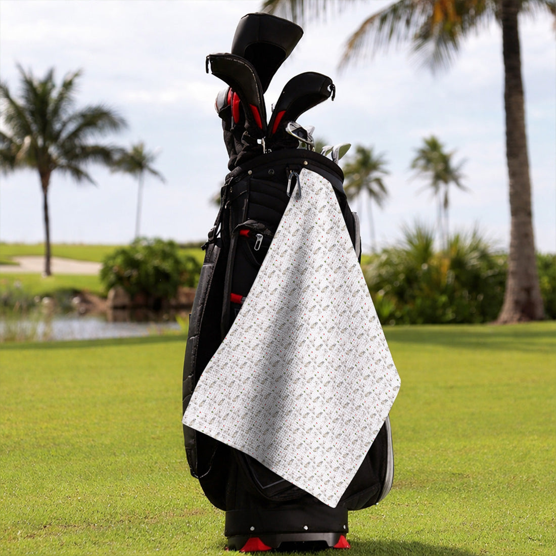 Bull Terrier Golf Towels, Bull Terrier Pattern Golf Towel, Funny Dog Dad Gift
