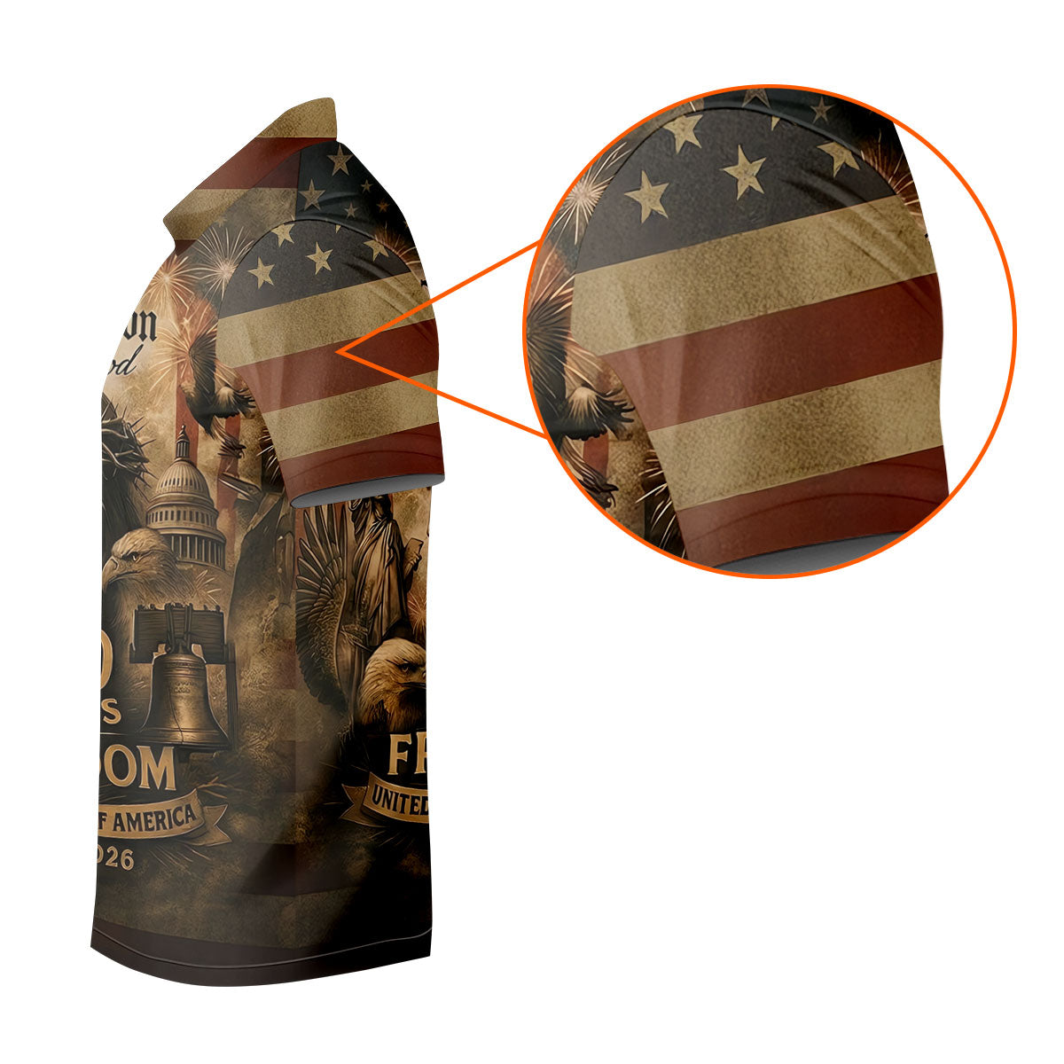 One Nation Under God America 250 Golf Polo Shirt, Hawaiian Golf Shirt, Golf Polo Shirts For Men