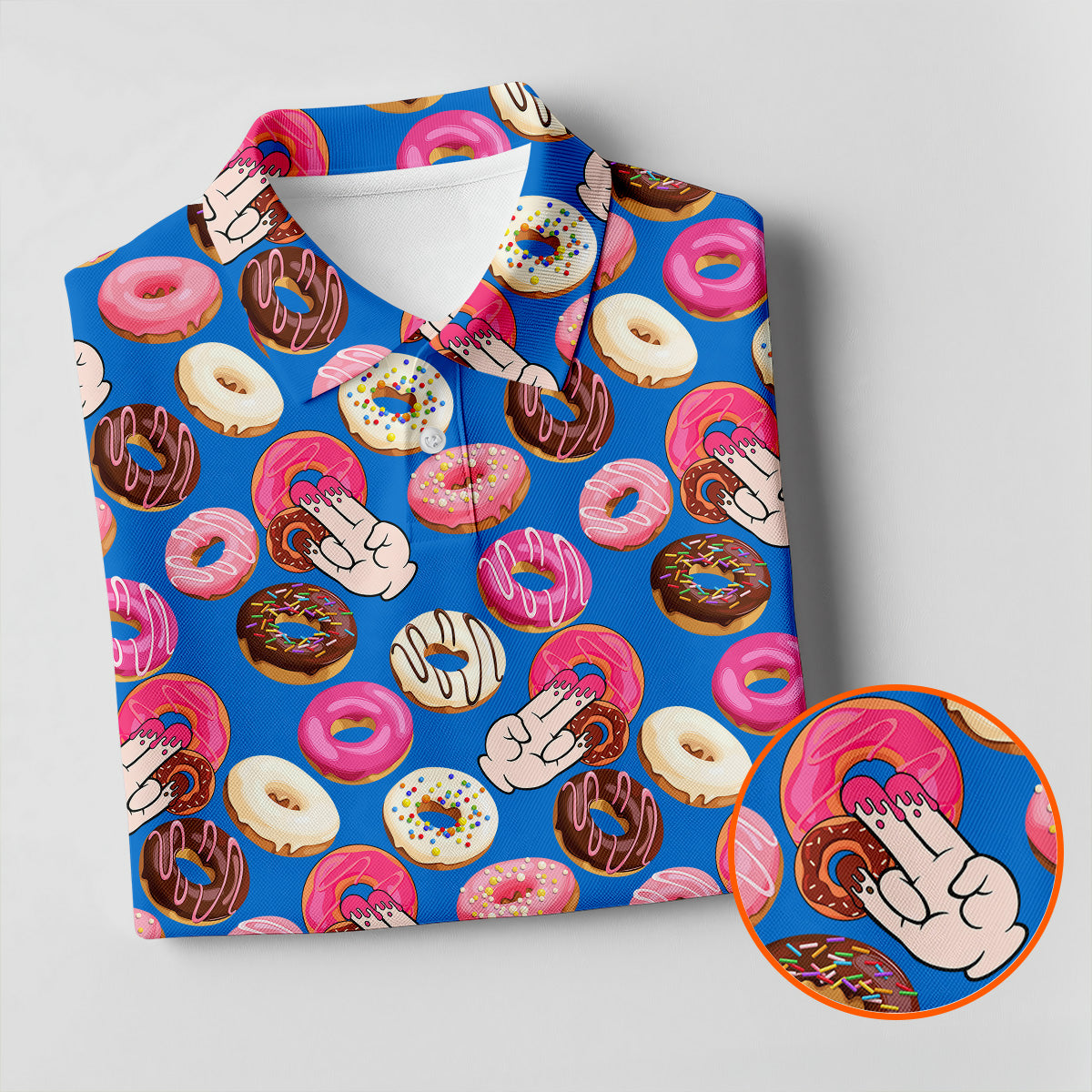 Funny Donut Adult Humor Blue And Pink Fun Women's Golf Shirts, Women's Golf Tops, Ladies Golf Shirts