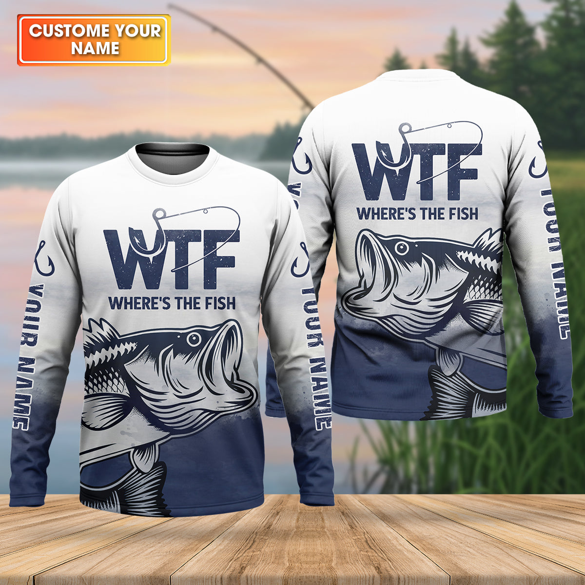 Where's The Fish Funny Fishing Shirt, Funny Quote Fishing UPF Shirts, Fishing Shirts For Men
