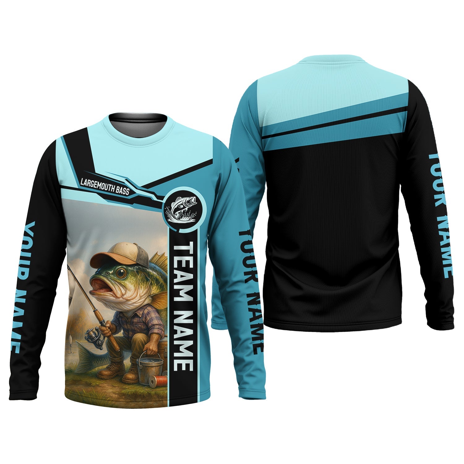 Largemouth Bass Fishing, Fishing Team Shirts SPF Shirt, Best Fishing Gifts, Mens Casual Shirts