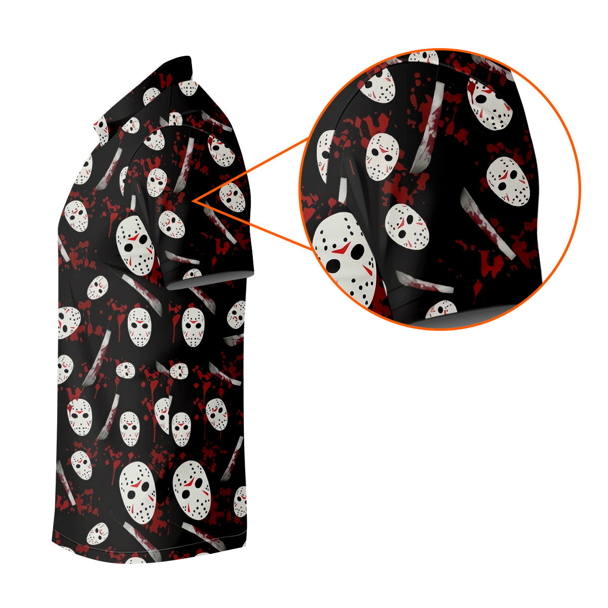 Hockey Mask Blood Pattern Halloween Golf Polo Shirt, Ladies Golf Tops, Golf Shirts For Women