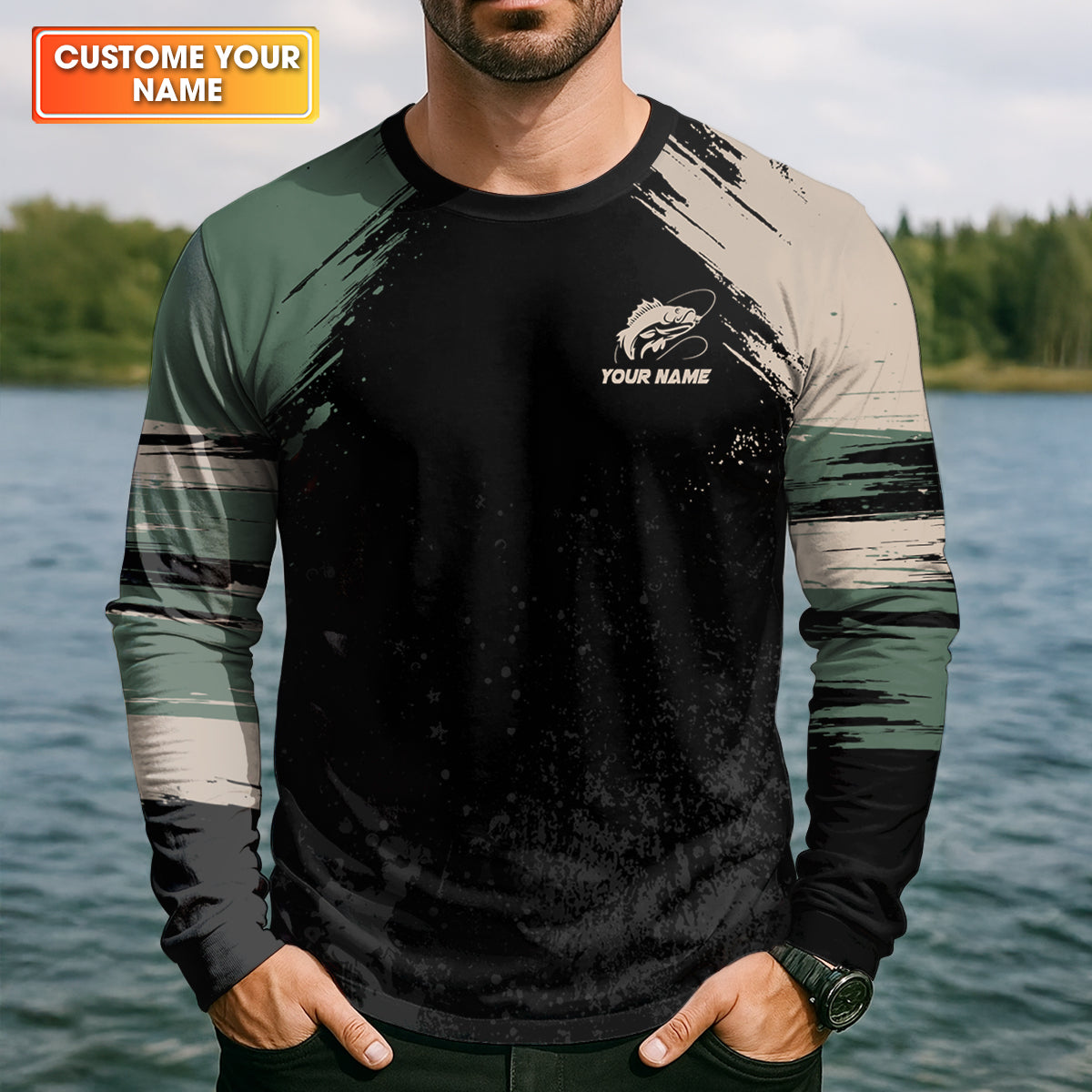 Let's Go Fishing Distressed Pattern Retro Fishing Shirt, Fishing UPF Shirts, Fishing Shirts For Men