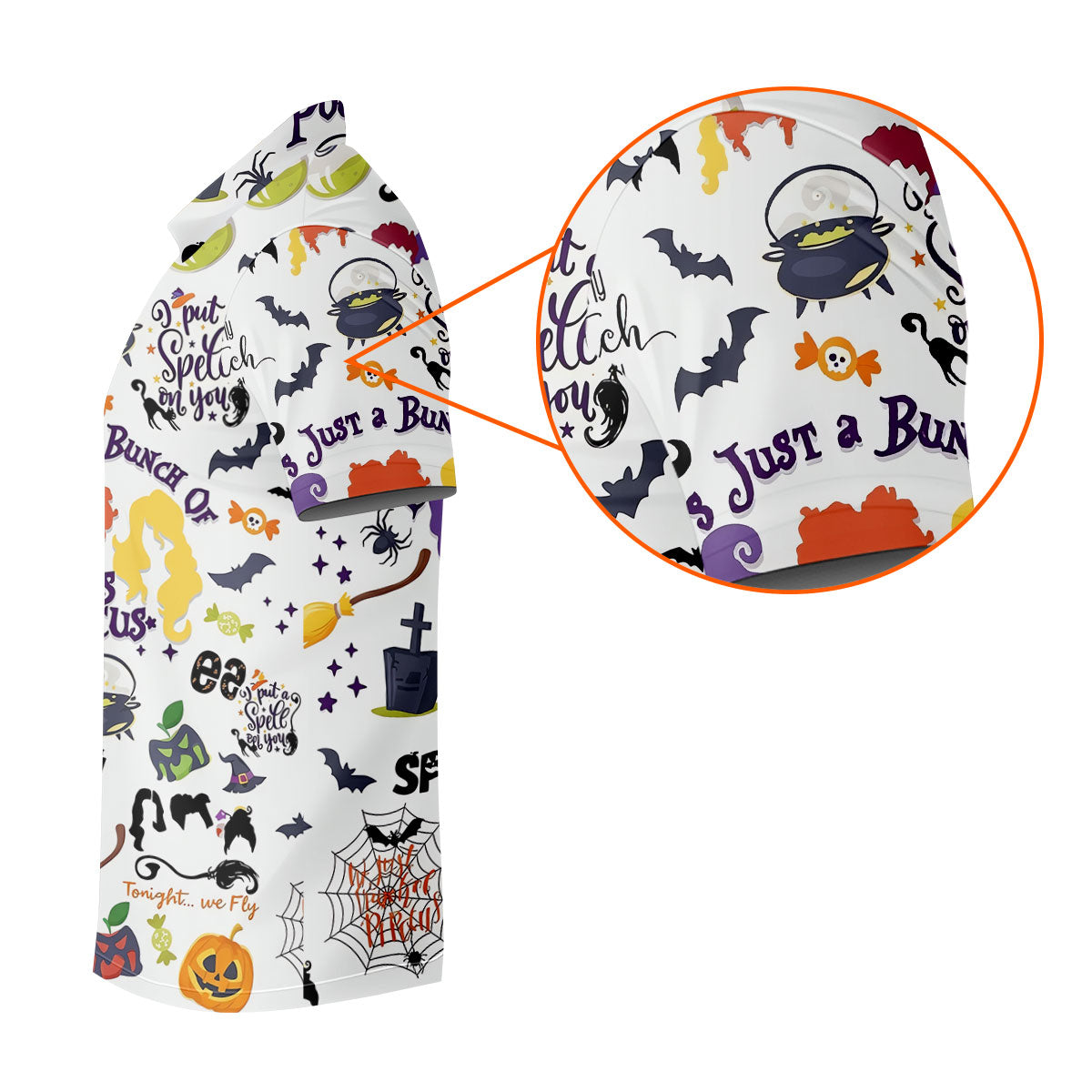 Halloween Witch Pattern Golf Polo Shirt, Golf Polo For Women, Womens Golf Apparel