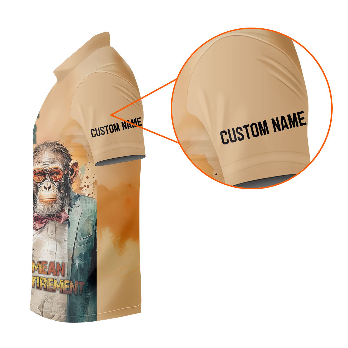 Funny Monkey Happy Retirement Golf Polo Shirt, Golf Polo Shirts For Men, Printed Golf Shirts