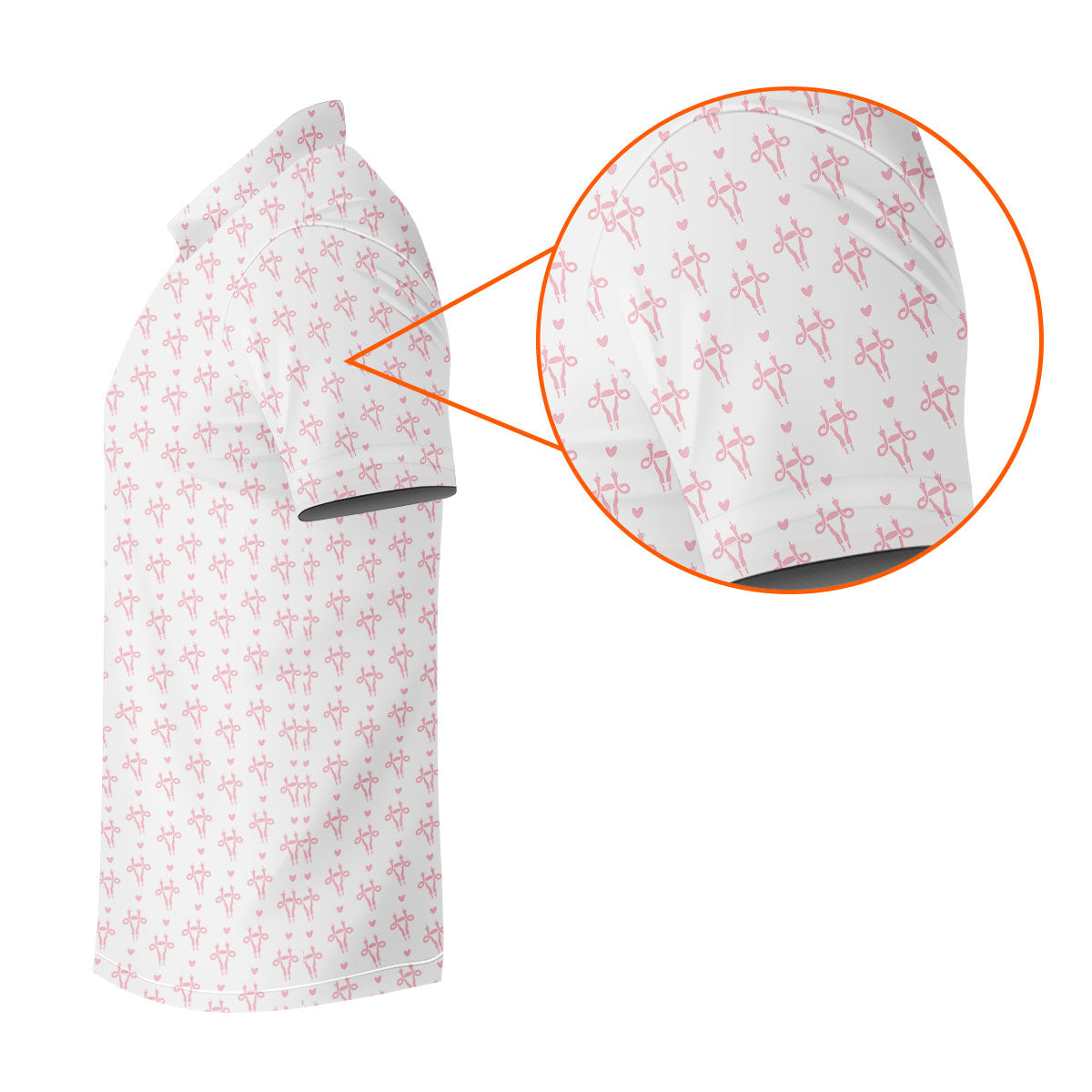 White Pink Funny Adult Pattern Polo Shirt, Golf Shirts For Men, Mens Golf Polo