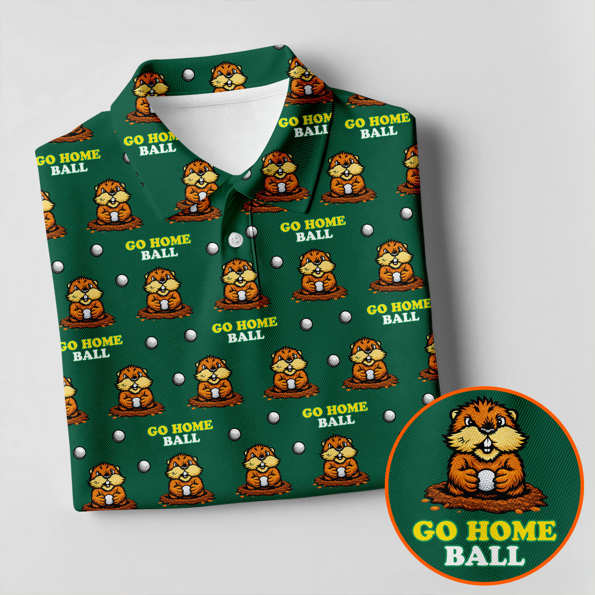 Go Home Ball Funny Groundhog Women's Golf Tops, Ladies Golf Shirts, Golf Shirt For Women