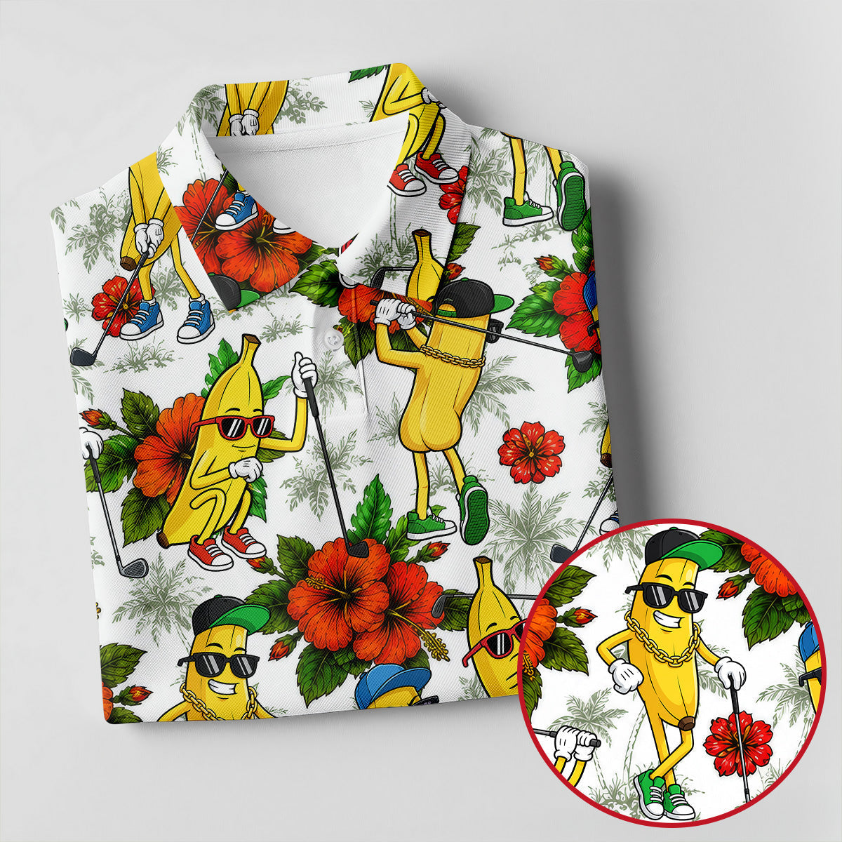 Funny Banana Golfer Hawaiian Golf Polo Shirt, Women’s Golf Polo, Golf Shirts For Women