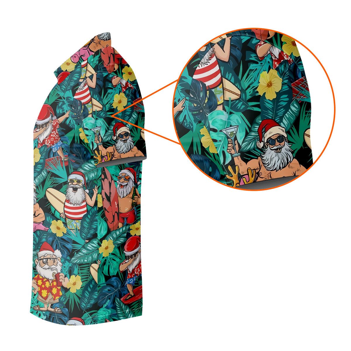 Men's Funny Santa Pool Float Golf Shirt, Christmas Golf Shirt, Golf Apparel For Men