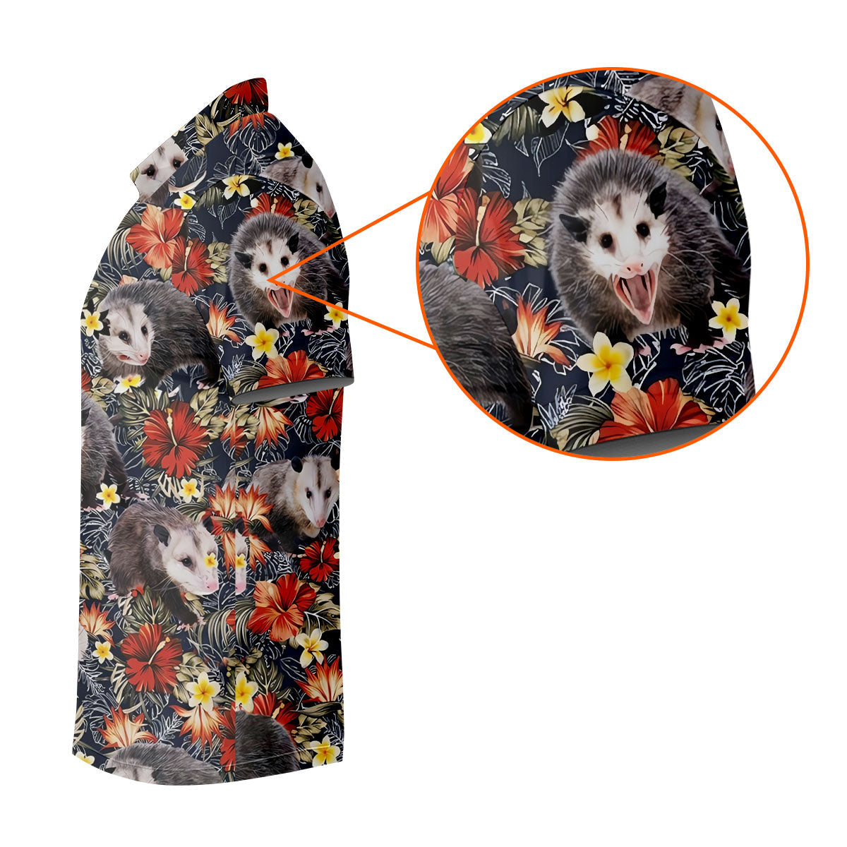 Cute Possums Hibiscus Flowers Golf Polo, Island Foliage Hawaiian Golf Shirt, Golf Tops For Women, Golfing Apparel