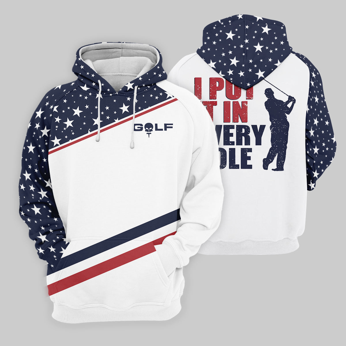 I Put It in Every Hole Mens Golf Polo Shirt, Mens Golf Gift, Funny Golf Shirt, America 250 Anniversary Golf Shirt