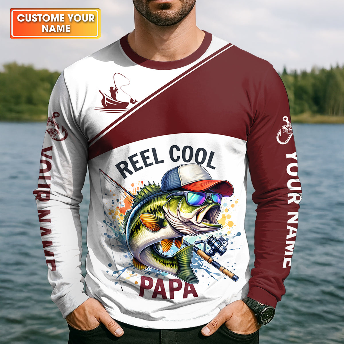Reel Cool Papa Funny Fishing Shirt, Fishing UPF Shirts, Fishing Shirts For Men, Fishing Father's Day Gifts
