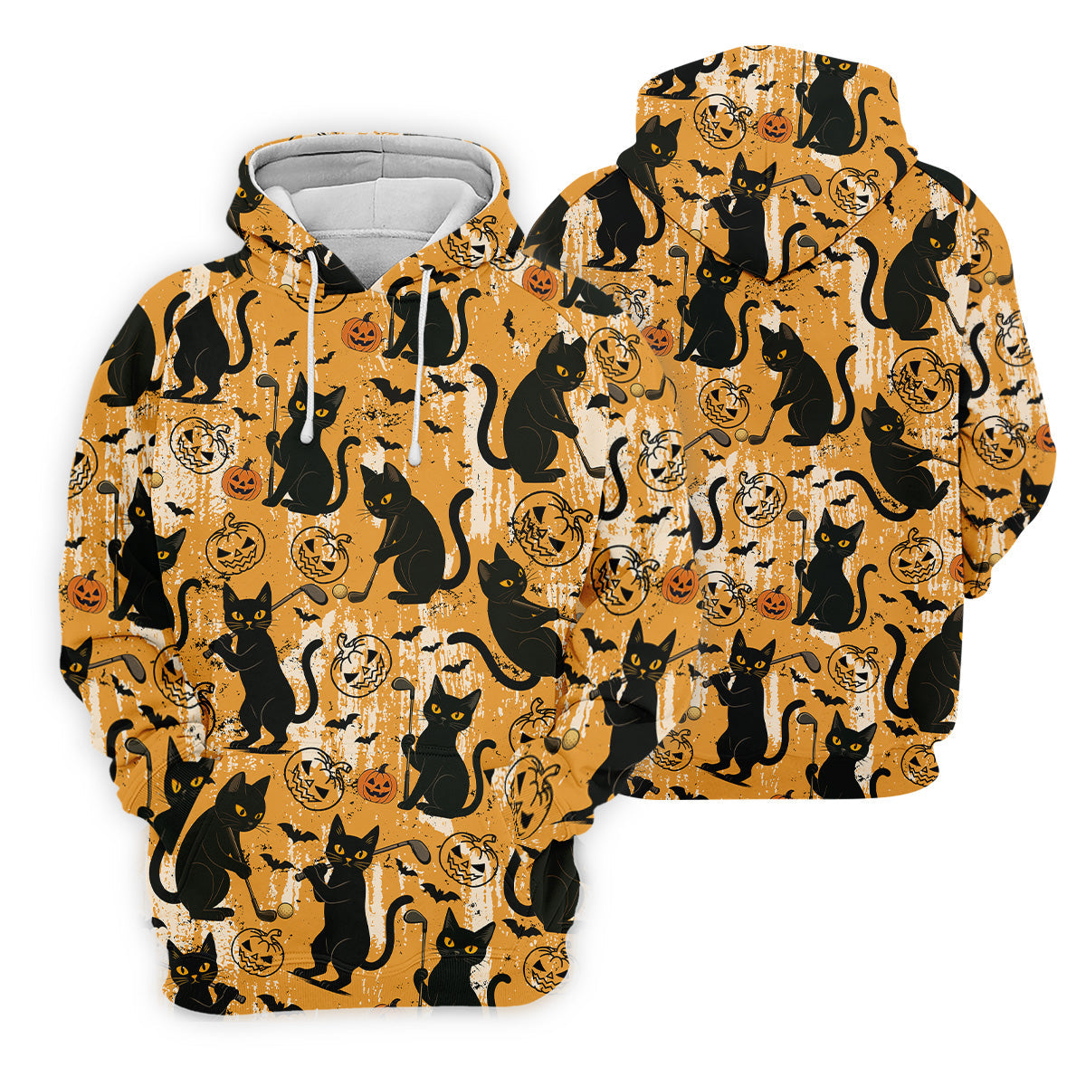 Funny Black Cat Golf Polo ShirtHalloween Golf Shirt, Womens Golf Polo, Halloween Polo Shirt