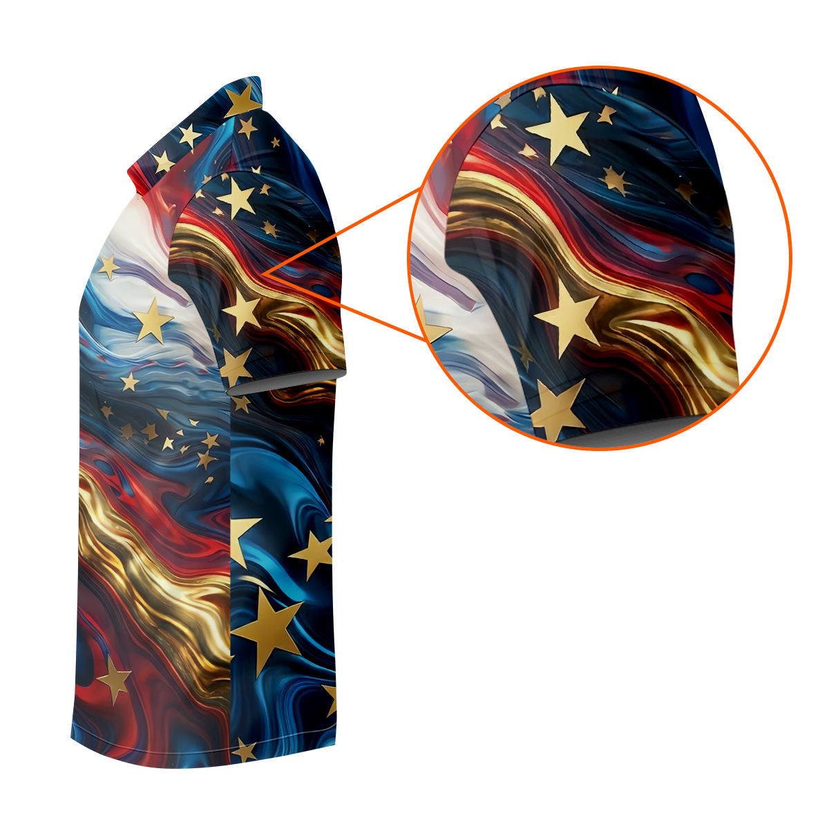 Abstract American Flag Stars Golf Polo Shirt, Mens Golf Shirts, Hawaiian Golf Shirt