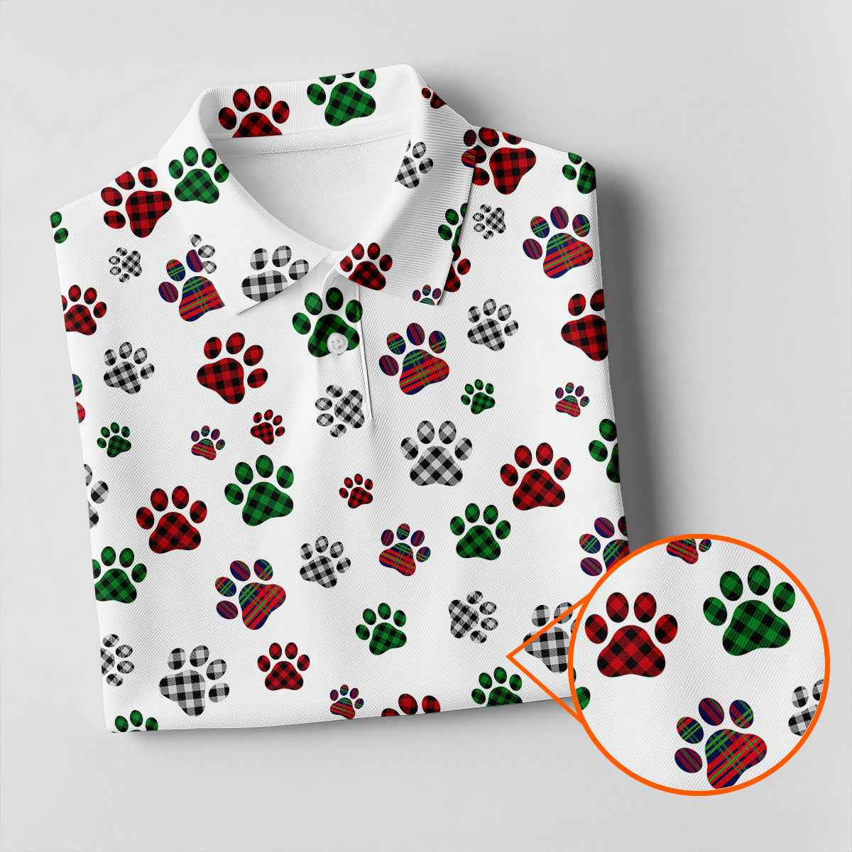 A Heartbeat At My Feet Paw Print Polo ShirtLover Gift, Ladies Golf Shirts, Golf Gifts For Women