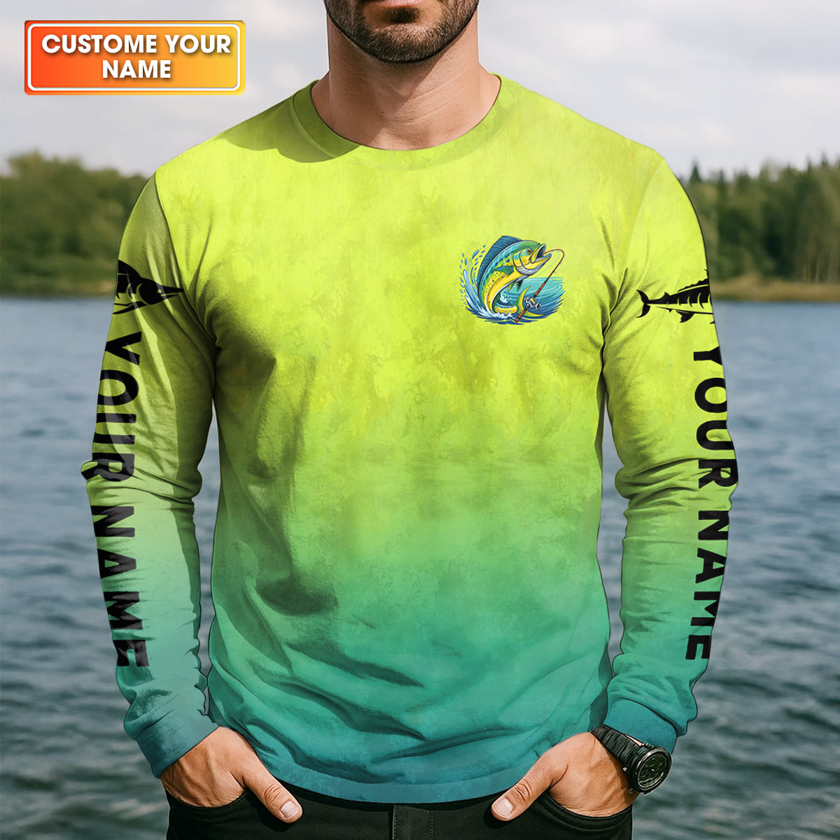 Born To Fish Forced To Work Mahi Fishing Funny Fishing Shirt, Fishing UPF Shirts, Fishing Shirts For Men