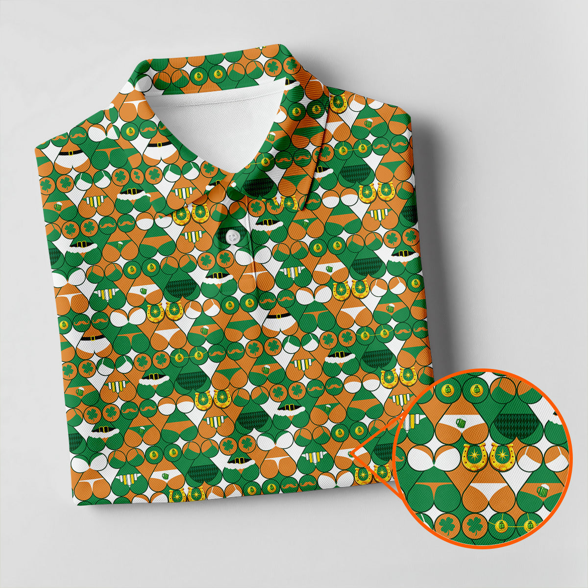 Naughty Fun Adult Humor St Patrick's Day Golf Shirt, Green Orange White Women's Golf Tops, Ladies Golf Shirts