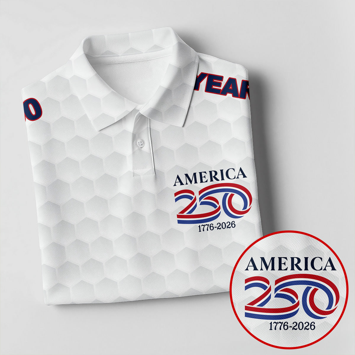 250 Years America Golf Ball Pattern 4th Of July Golf Shirt, Patriotic Golf Shirt, Golf Shirt For Women
