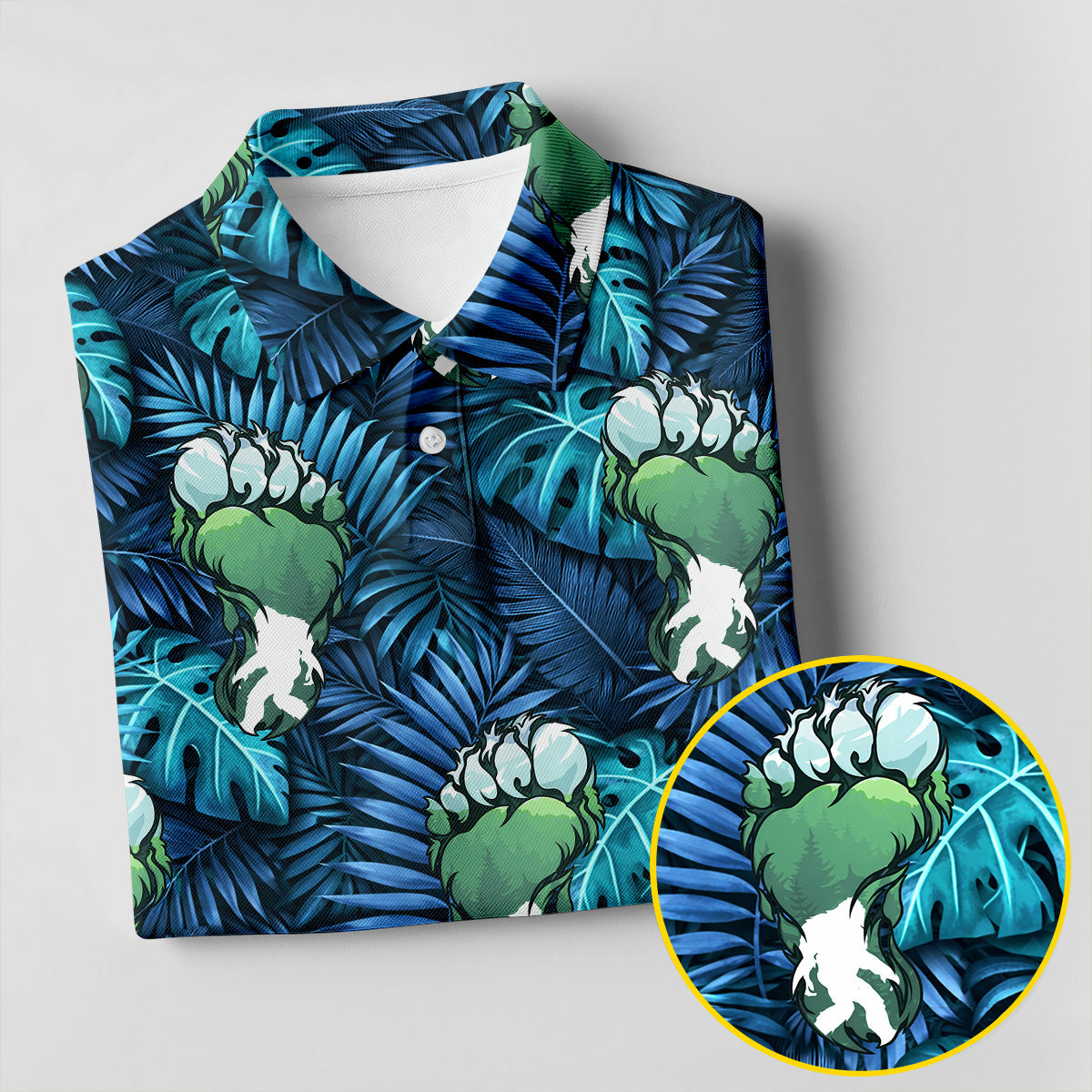 Funny Zombie Hulk Hand Tropical Golf Polo Shirt, Golf Shirts For Women, Women's Golf Apparel
