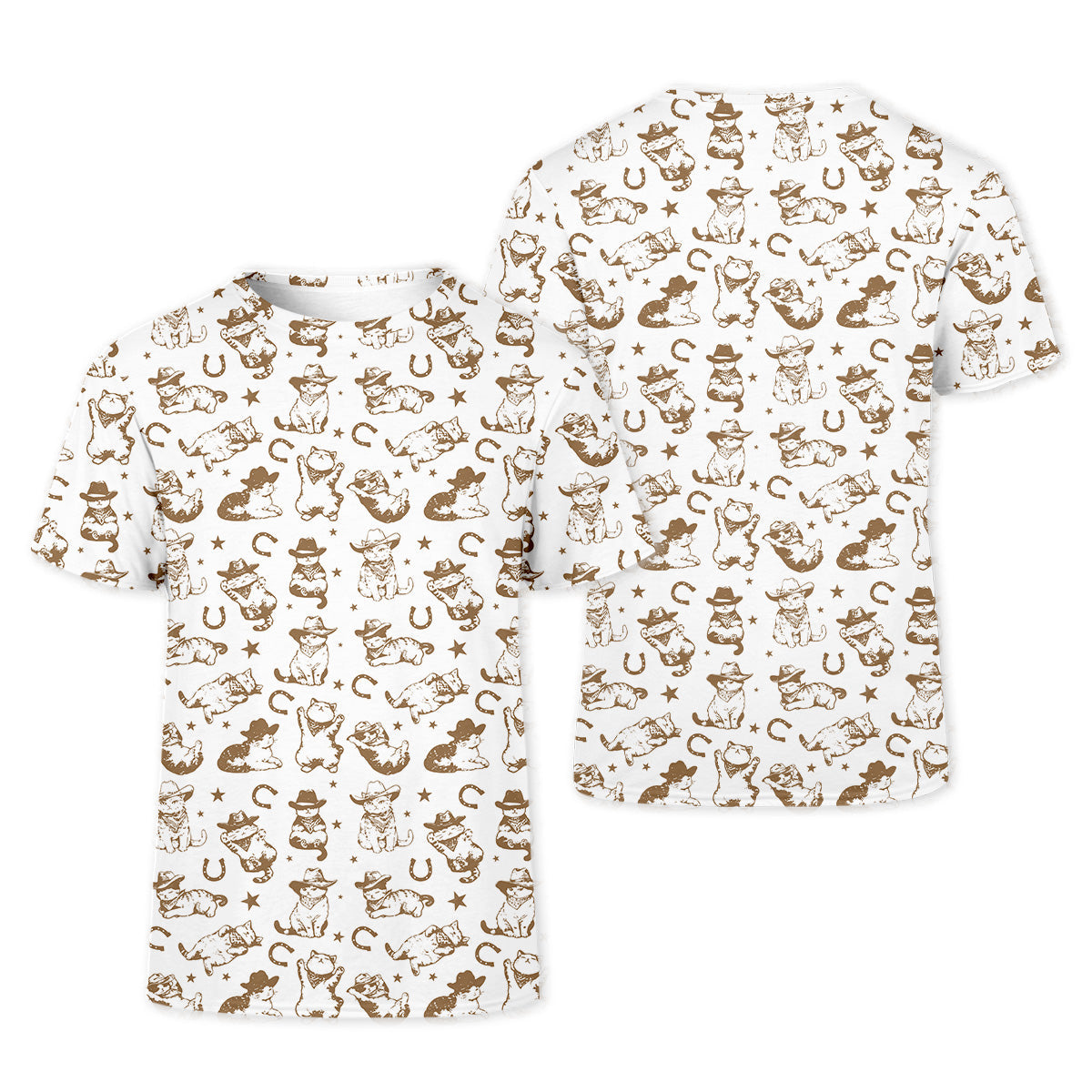 Western Cat Pattern Womens Golf Polo Shirt Ladies Golf Gift Ideas, Ladies Golf Tops, Matching Golf Shirts