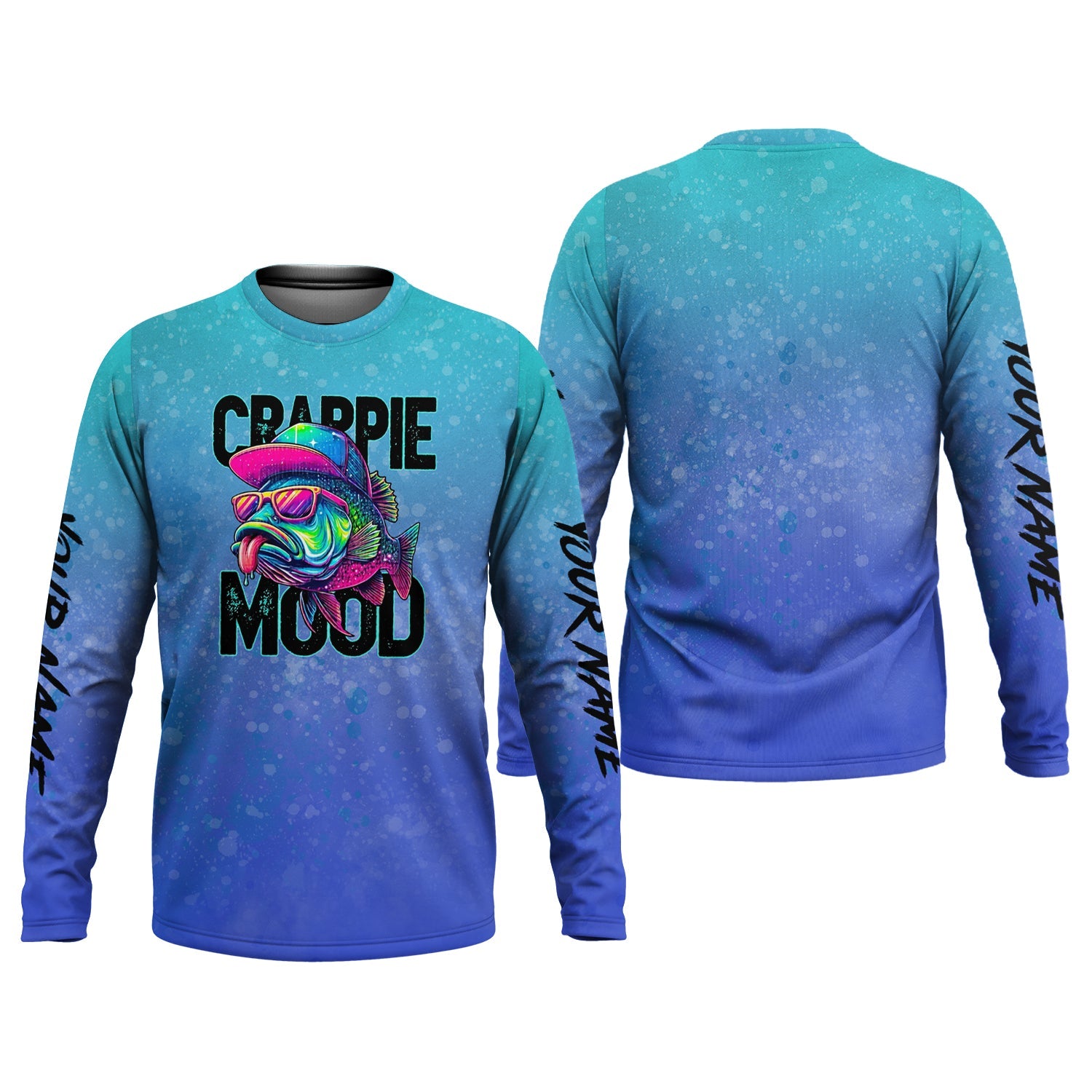 Crappie Mood Blue Neon Fishing UPF Shirts, Fishing Jersey, Funny Fishing Shirt, Gift For Fisherman