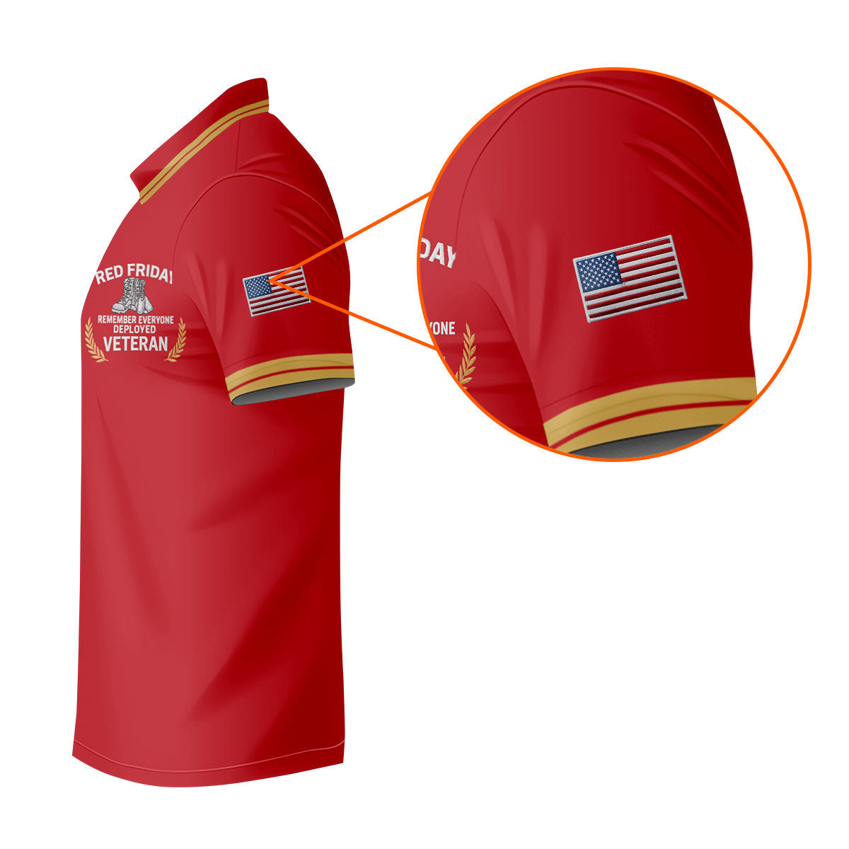 Red Friday Veteran Memorial 250 Years Golf Tops For Men, Patriotic Father's Day Golf Shirt