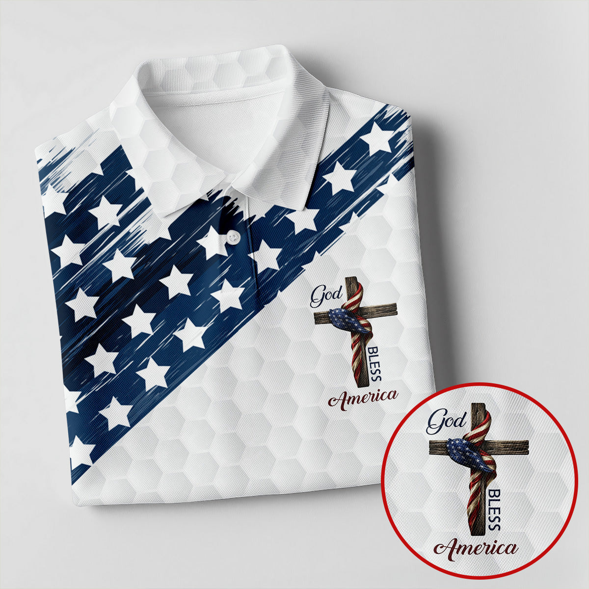 America 250 Anniversary Bald Eagle US Flag Brush White Golf Shirt, Patriotic 4th Of July Golf Shirt For Women