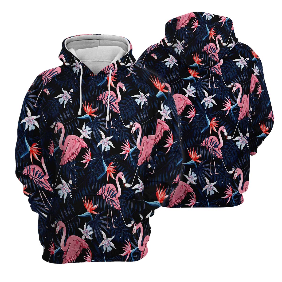 Tropical Flamingo Womens Golf Polo ShirtCustom Ladies Golf Shirt, Womens Golf Gifts