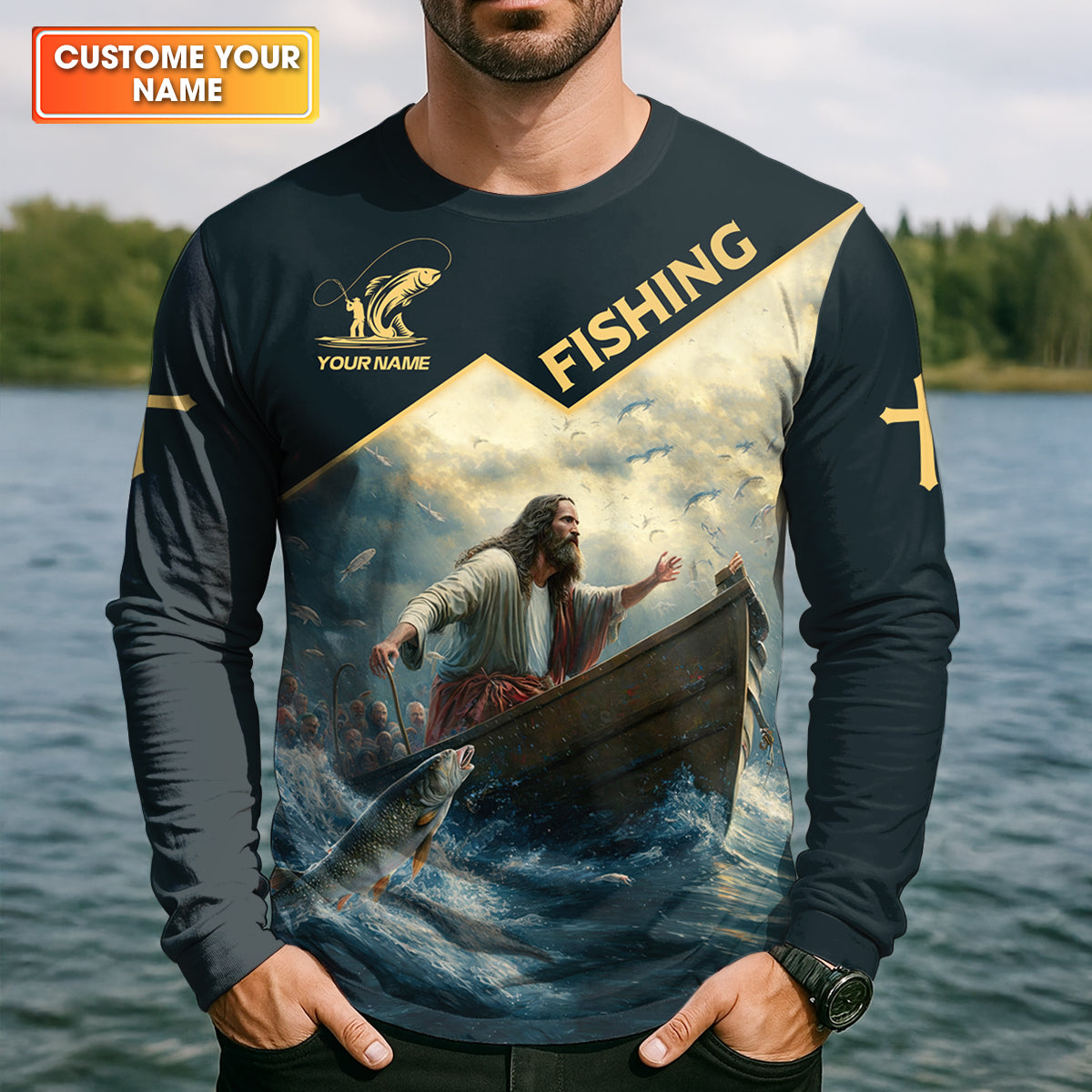 I Will Make You Fishers Of Men Christian Fishing Bible Fishing UPF Shirts, Fishing Shirts For Men