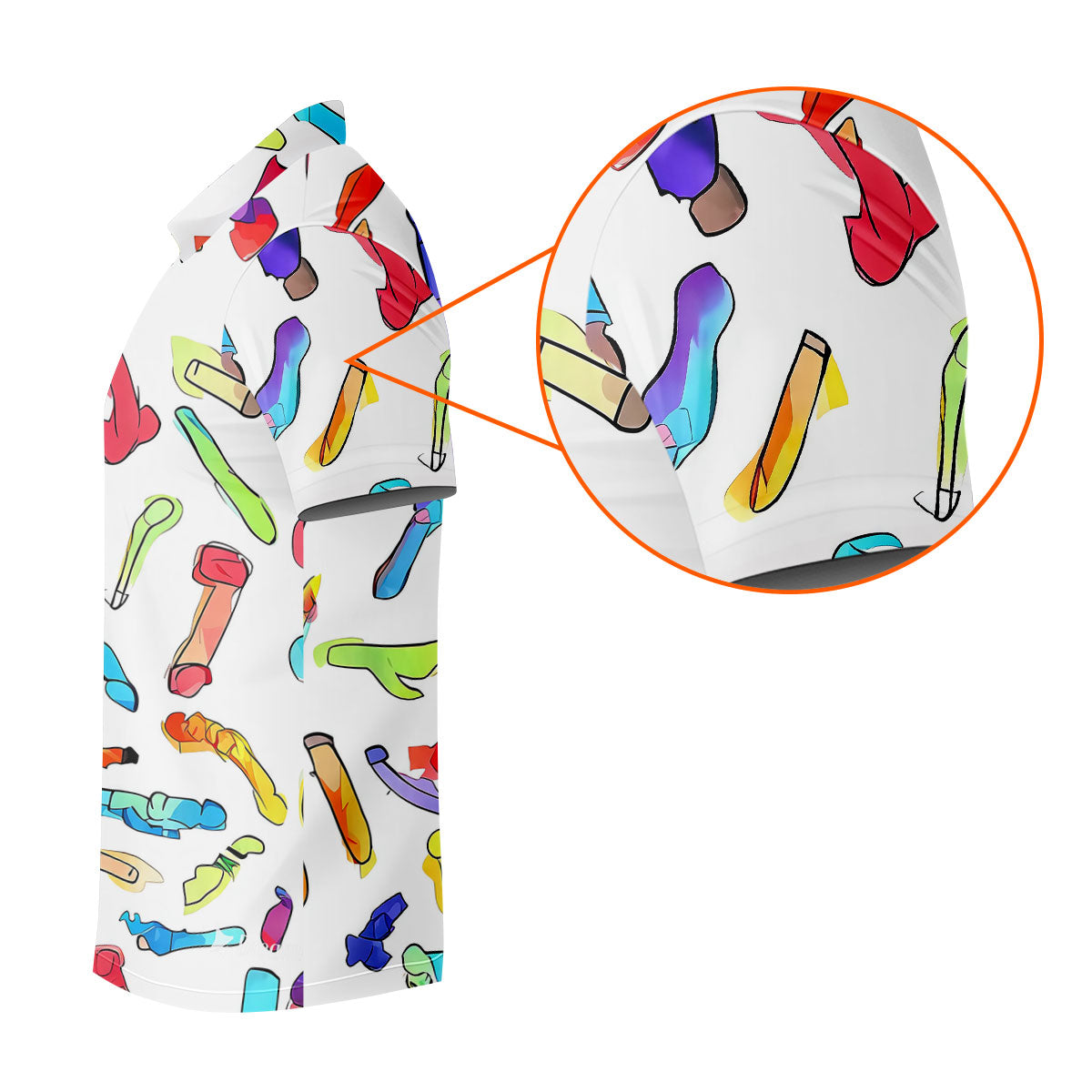 Adult Humor Retro Golf Shirt, Colorful Funny Men's Polo Shirt, Unique Novelty Golf Apparel