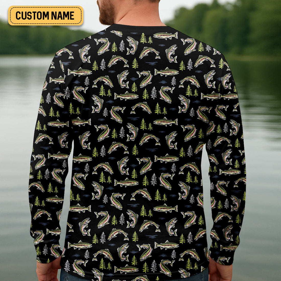Rainbow Trout Pattern Fishing UPF Shirts, Funny Fishing Shirt, Gift For Fisherman, Fishing Shirts For Men