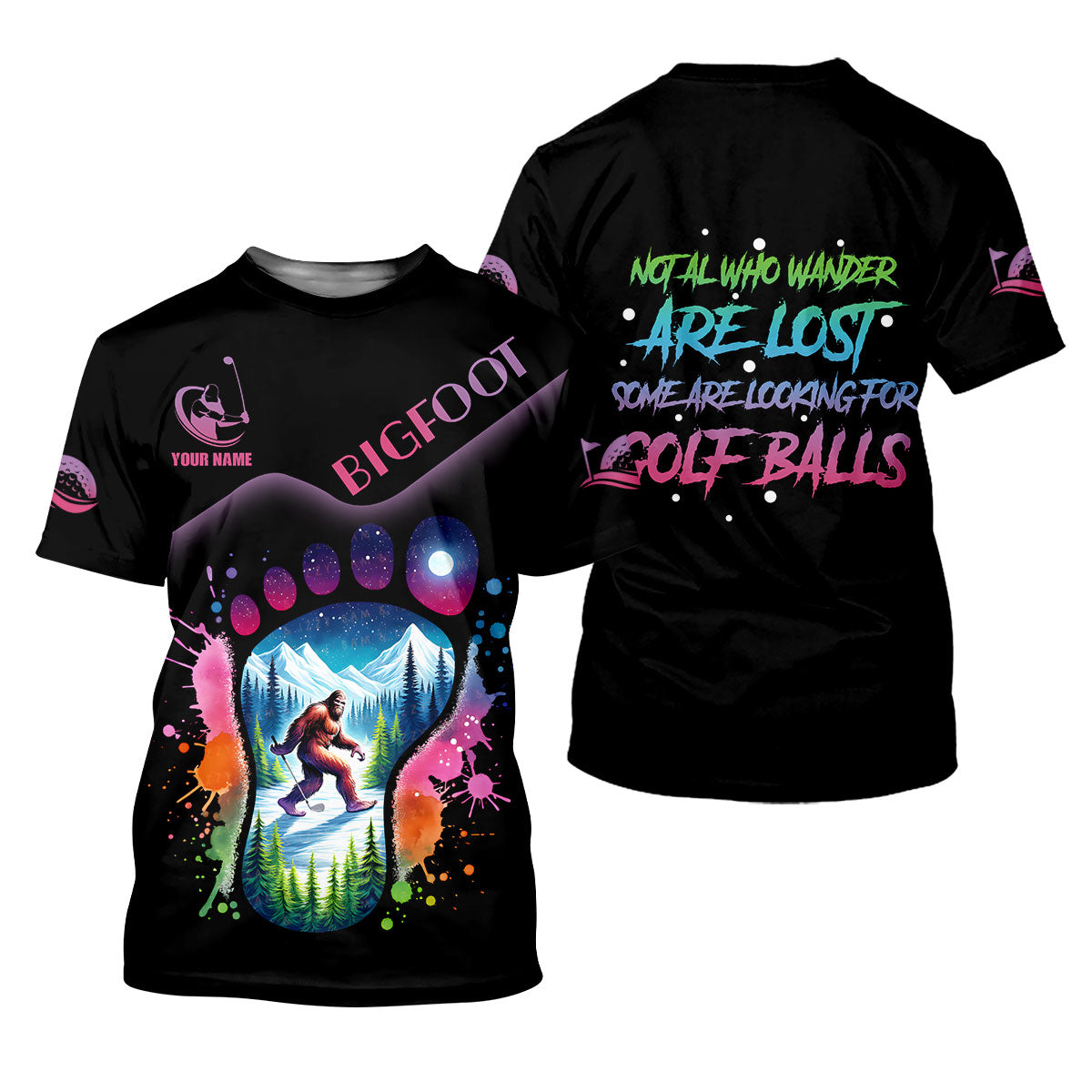Funny Bigfoot Custom Womens Golf Polo ShirtLadies Golf Shirts, Golfing Apparel, Women Golf Gifts