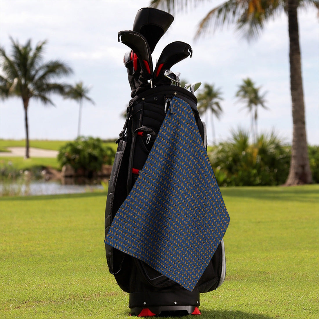 German Shepherd Golf Towel, Dog Lover Pattern Golf Towel, Funny Golfer Dog Gift
