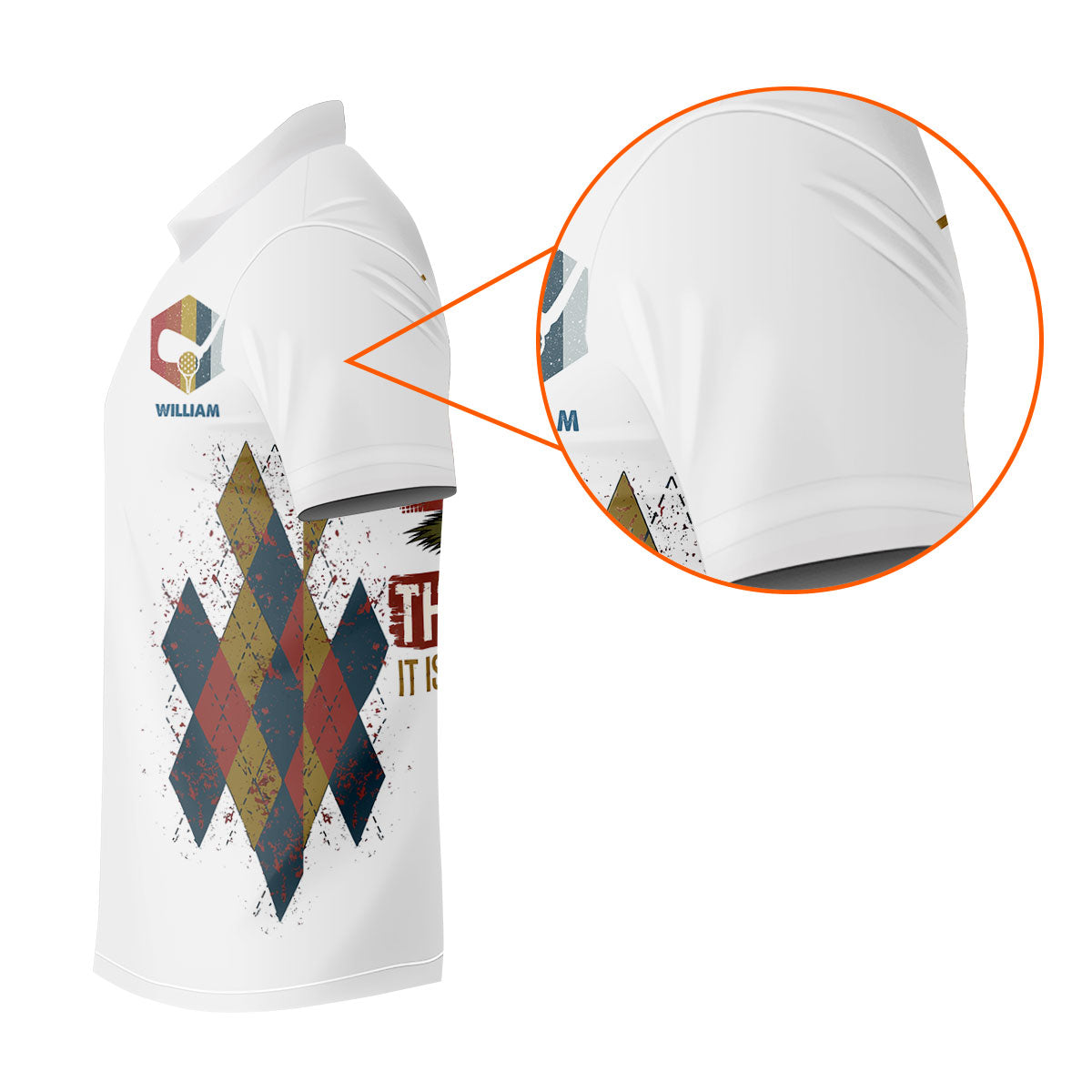Personalized Vintage Argyle Golf Polo Shirt, Ladies Golf Shirts, Performance Golf Shirt
