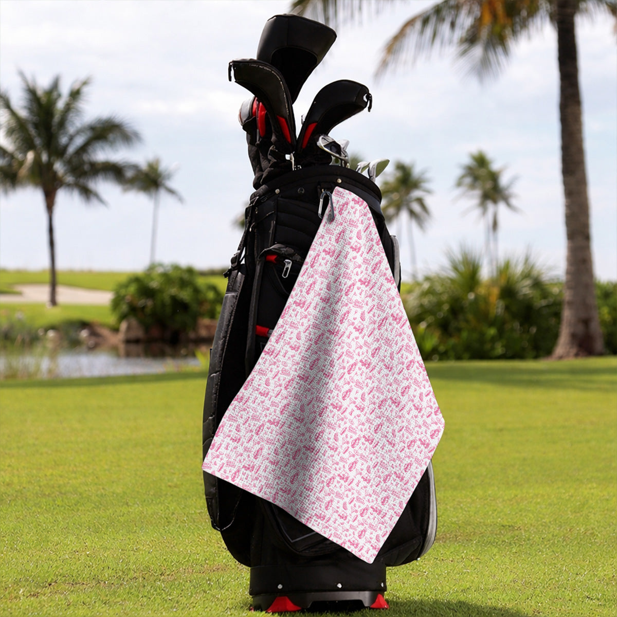 Golf & Margarita Pattern Golf Towels, Margarita Lover Golf Towel, Funny Golf Gift For Golfer