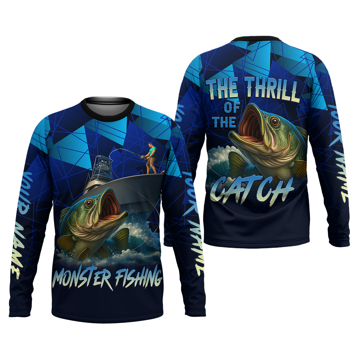 Monster Fishing SPF Shirts, The Thrill of The Catch Fishing Shirts For Men, Funny Fisherman Gift