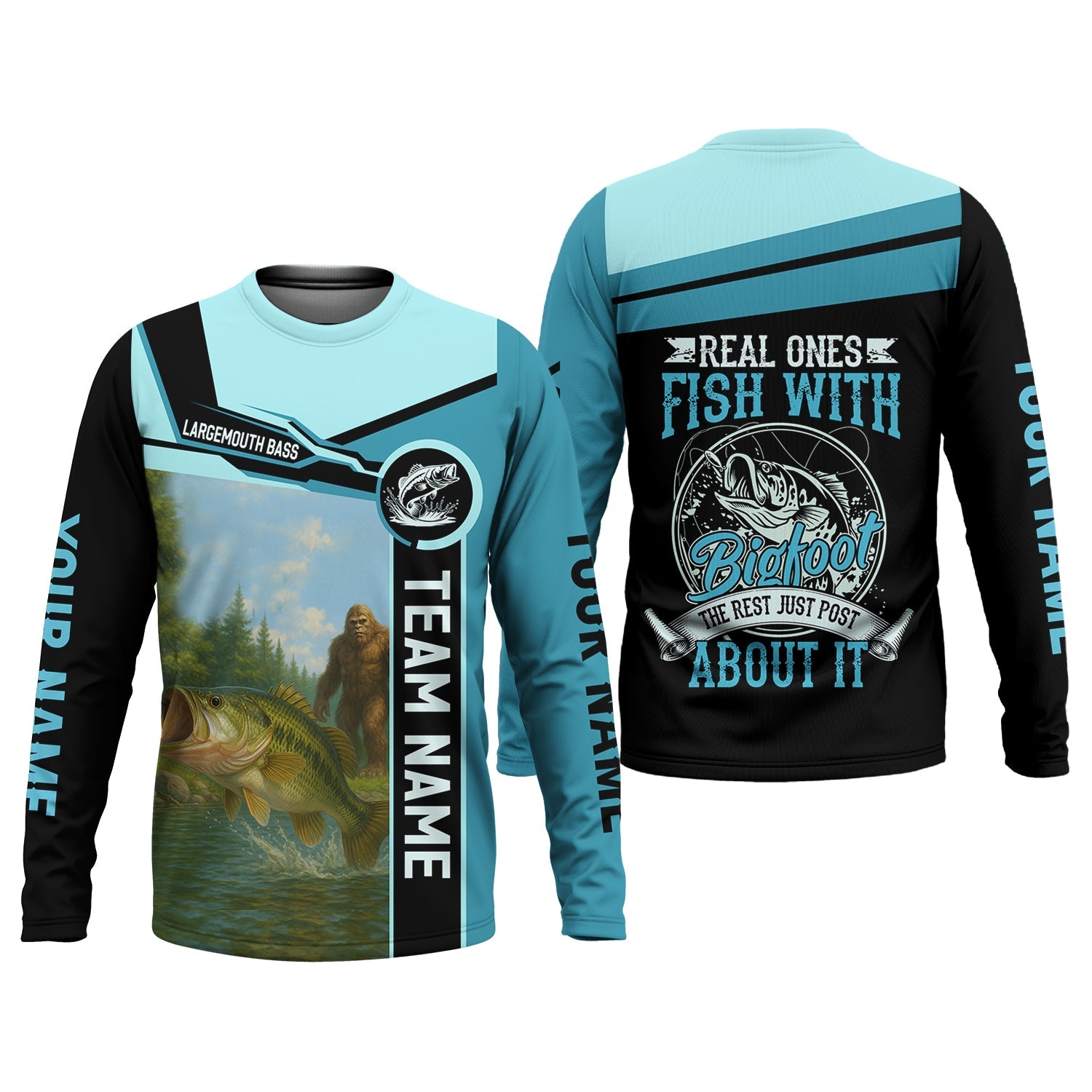 Bigfoot Fishing, Largemouth Bass Fishing, Team Fishing Shirt, SPF Shirt, Presents For Fishermen