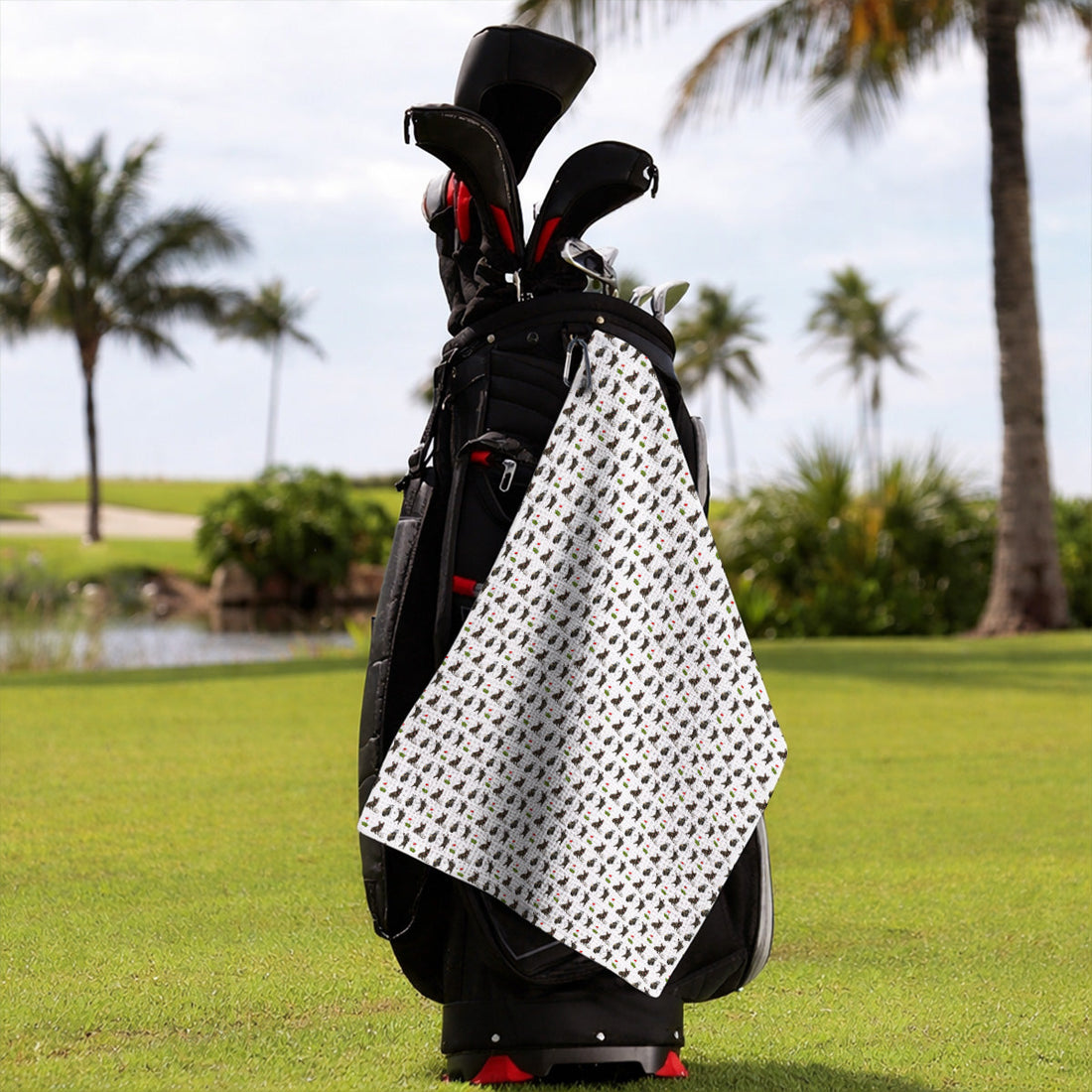 Brindle French Bulldog Golf Towel, Funny Frenchie Pattern Golf Towels, Golf Dad Gift