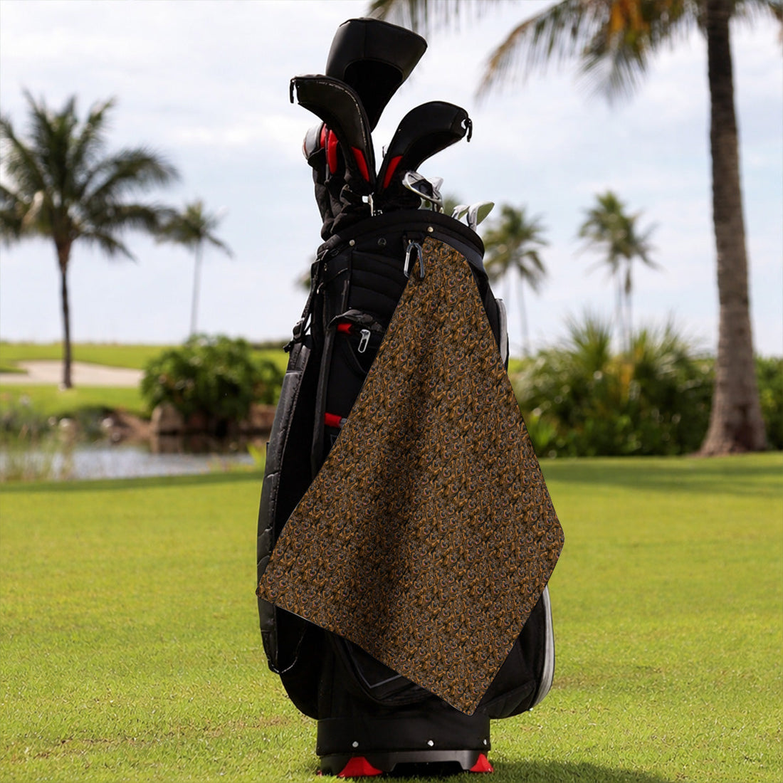 German Shepherd Pattern Golf Towels, Funny German Shepherd Towel, Dog Lover Golf Gift