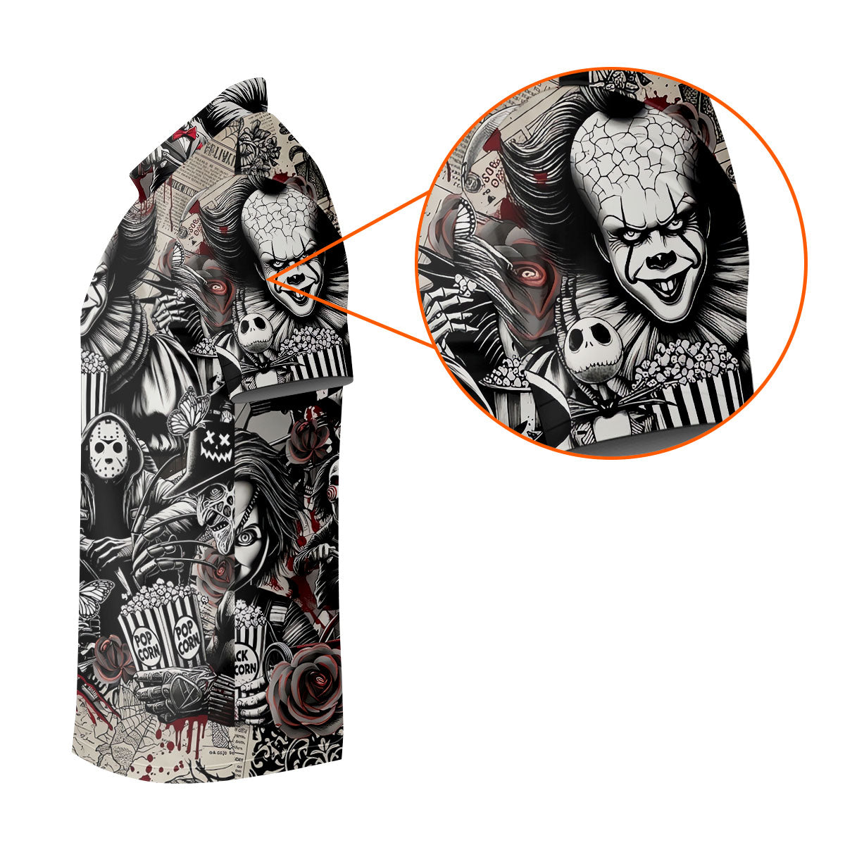 Horror Character Movie Collage Golf Polo Shirt, Women's Golf Polo, Hawaiian Golf Shirt