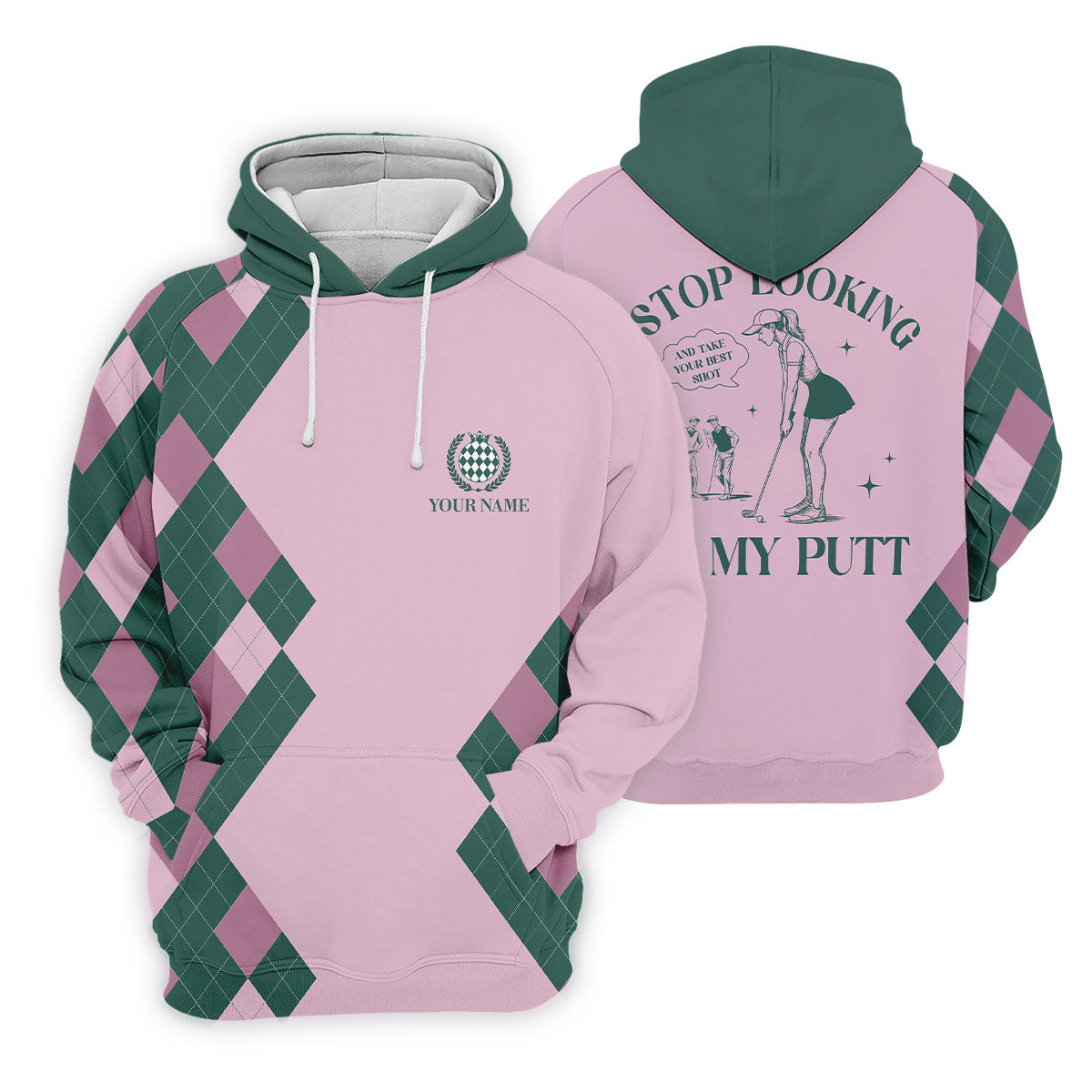 Stop Looking At My Putt Custom Sleeveless Womens Golf Polo Shirt Funny Golf Shirts For Ladies