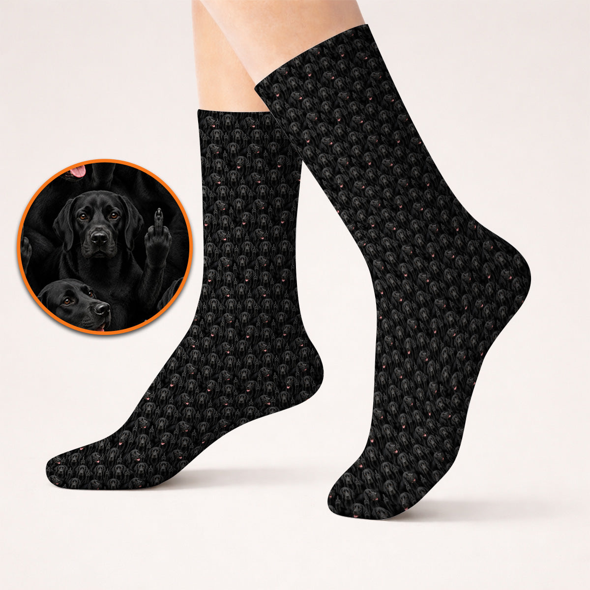 Black Labrador Middle Finger Golf Socks, Funny Pattern Golf Sock, Dog Lover Golf Gift