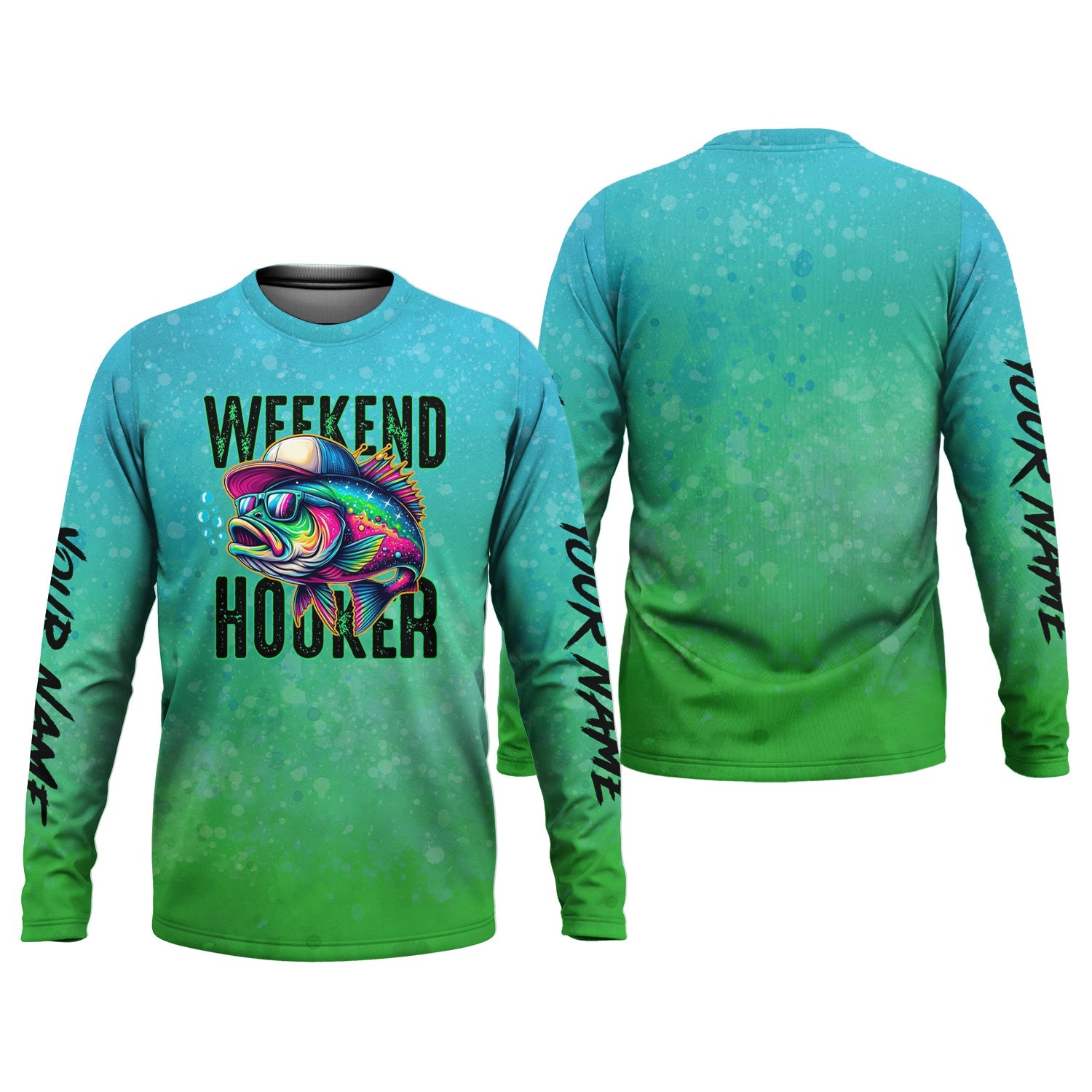 Weekend Hooker Green Fishing Shirt, SPF Shirt For Men, Long Sleeve Sun Shirt, Gift For Fisherman